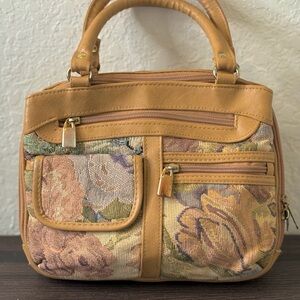 Floral Tan Handbag